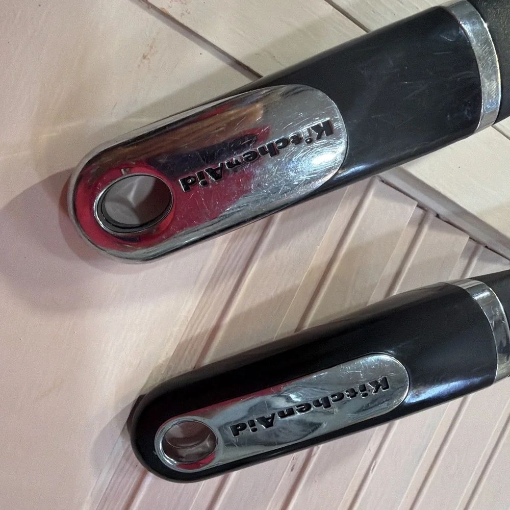 Spoon Set Kitchen aid‎ Black/silver Vintage Heavy Duty Slotted/serving